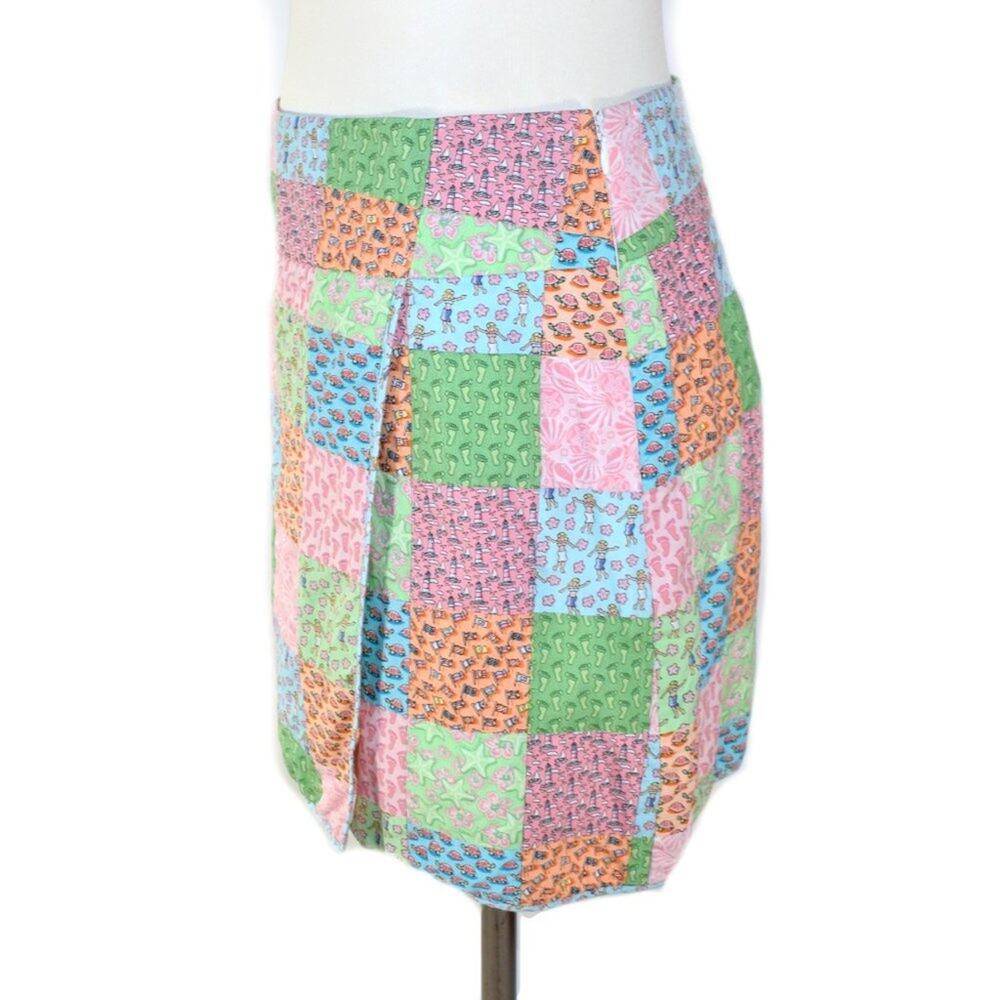 Vineyard Vines Hula Print Patchwork Wrap Mini Ski… - image 4